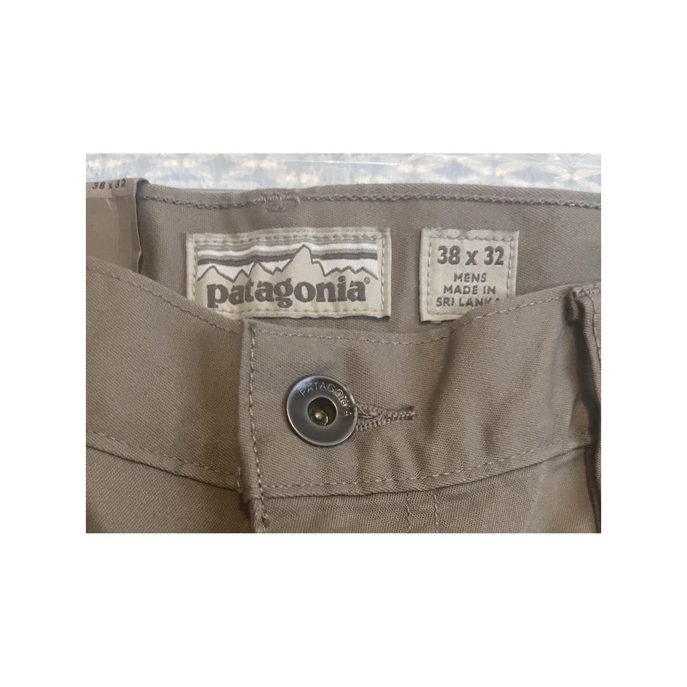 Patagonia Pants Mens 38x32 Beige Organic Cotton Canvas 5-Pocket Khaki Workwear - Picture 2 of 4